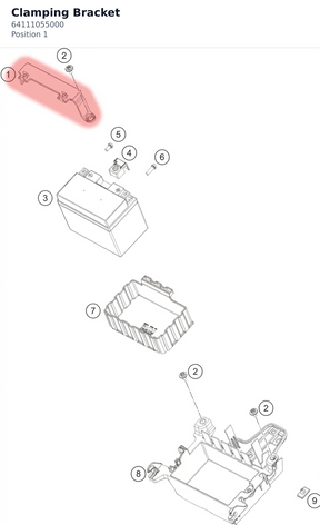 Diagram preview: Clamping Bracket (64111055000)