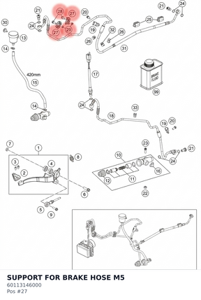 Diagram preview: SUPPORT FOR BRAKE HOSE M5 (60113146000)