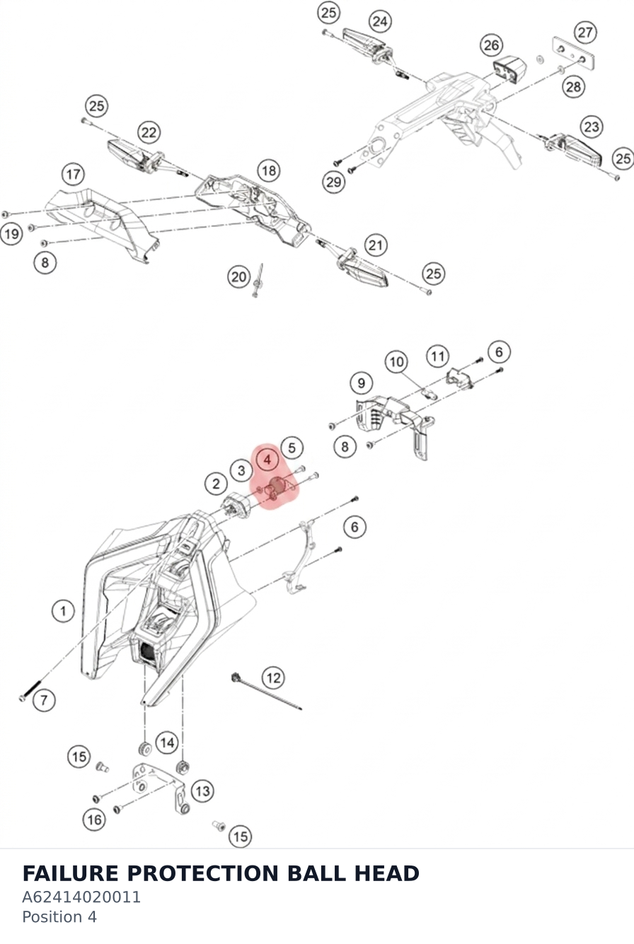 Diagram preview: FAILURE PROTECTION BALL HEAD (A62414020011)