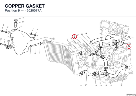 COPPER GASKET 42020017A diagram position