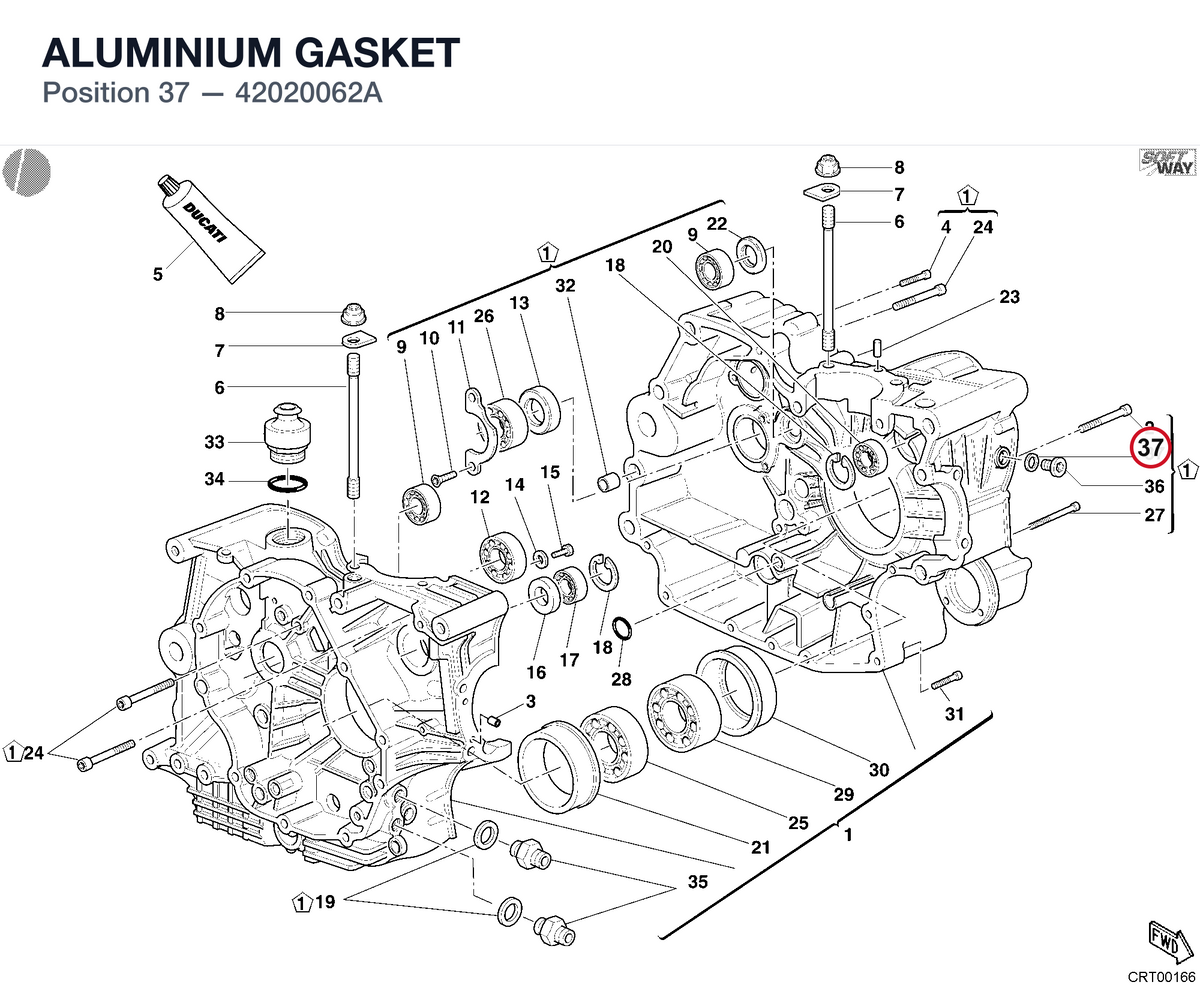 ALUMINIUM GASKET 42020062A diagram position