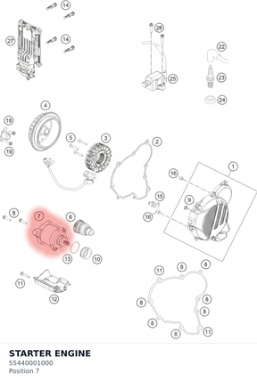 Diagram preview: STARTER ENGINE (55440001000)