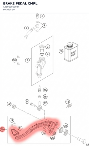 Diagram preview: BRAKE PEDAL CMPL. (A48013050044)