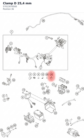 Diagram preview: Clamp D 25,4 mm (57013070500)