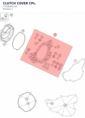 Diagram preview: CLUTCH COVER CPL. (77230001144)