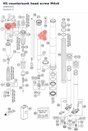Diagram preview: HS countersunk head screw M4x6 (48600542)