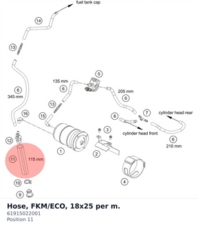 Diagram preview: Hose, FKM/ECO, 18x25 per m. (61915022001)