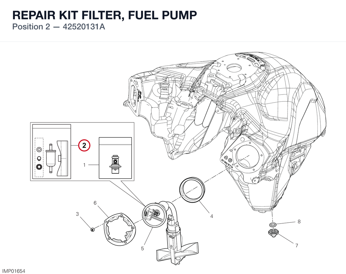 REPAIR KIT FILTER, FUEL PUMP 42520131A diagram position