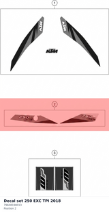Diagram preview: Decal set 250 EXC TPI 2018 (79608198013)