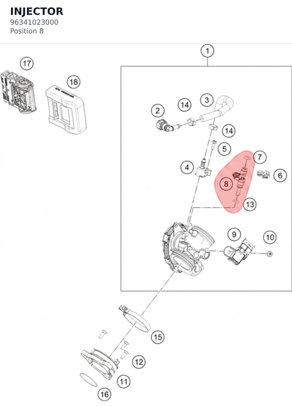 Diagram preview: INJECTOR (96341023000)