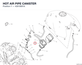 HOT AIR PIPE CANISTER 42610681A diagram position