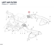 LEFT AIR FILTER 42620181A diagram position