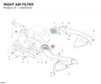 RIGHT AIR FILTER 42620191A diagram position
