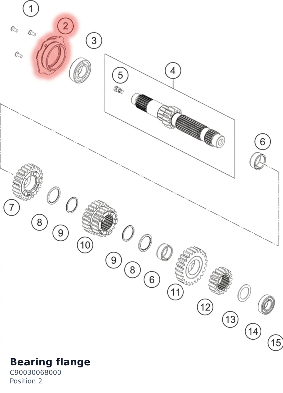 Diagram preview: Bearing flange (C90030068000)