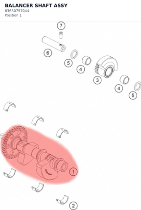 Diagram preview: BALANCER SHAFT ASSY (63630757044)
