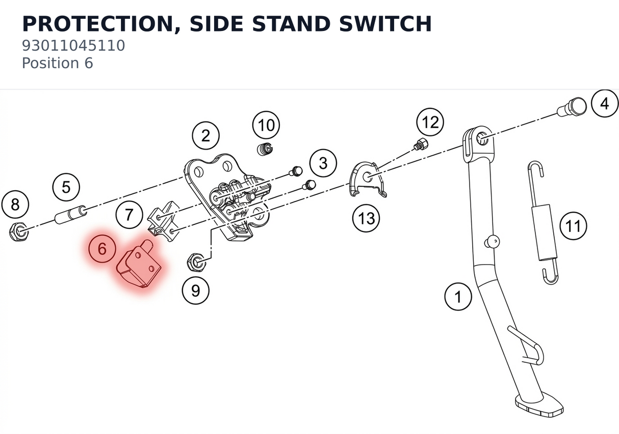 Diagram preview: PROTECTION, SIDE STAND SWITCH (93011045110)