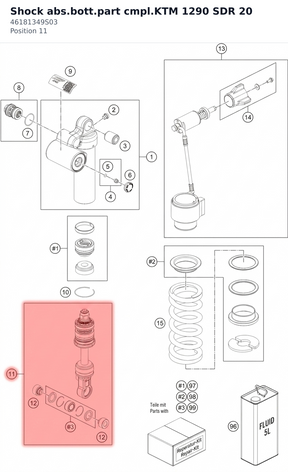 Diagram preview: Shock abs.bott.part cmpl.KTM 1290 SDR 20 (46181349S03)