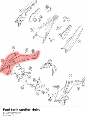 Diagram preview: Fuel tank spoiler right (63508051000ABA)