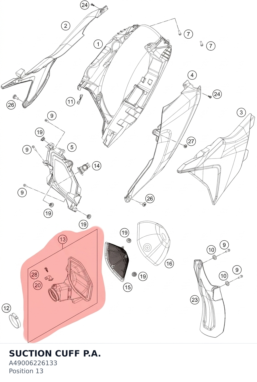 Diagram preview: SUCTION CUFF P.A. (A49006226133)