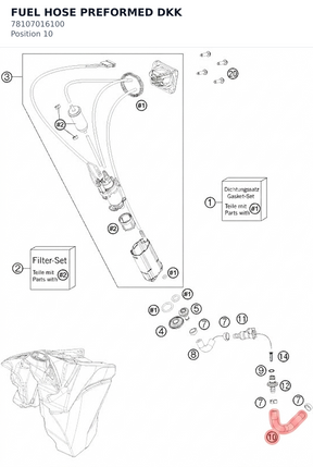 Diagram preview: FUEL HOSE PREFORMED DKK (78107016100)