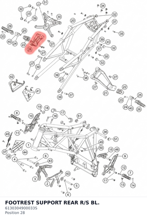 Diagram preview: FOOTREST SUPPORT REAR R/S BL. (6130304900033S)