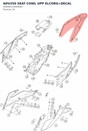 Diagram preview: ADV250 SEAT COWL UPP ELCORG+DECAL (95808013000EBA)