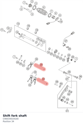 Diagram preview: Shift fork shaft (C90034019100)