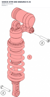 Diagram preview: SHOCK KTM 690 ENDURO R 25 (A606C410Y313000)