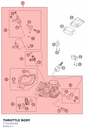 Diagram preview: THROTTLE BODY (77141001000)