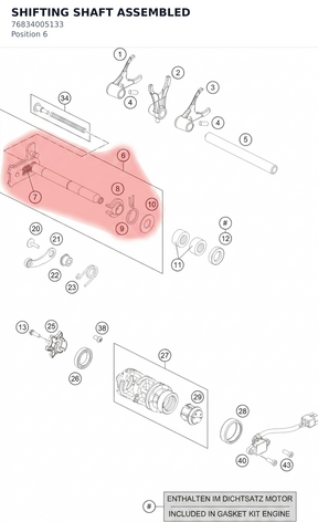 Diagram preview: SHIFTING SHAFT ASSEMBLED (76834005133)
