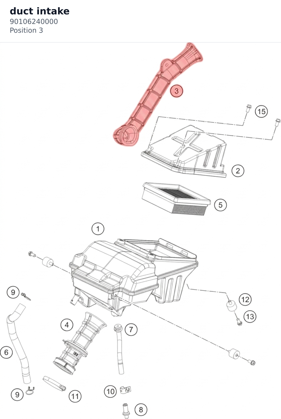 Diagram preview: duct intake (90106240000)