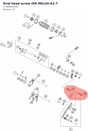 Diagram preview: Oval head screw ISR M6x20-A2-7 (0738060205S)