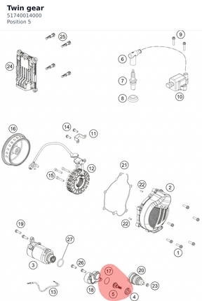 Diagram preview: Twin gear (51740014000)