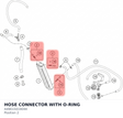 Diagram preview: HOSE CONNECTOR WITH O-RING (A49015019044)
