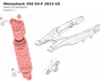 Diagram preview: Monoshock 350 SX-F 2023 US (A460C457W408000)