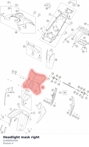 Diagram preview: Headlight mask right (61908002000)
