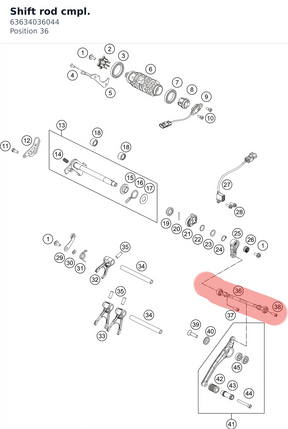 Diagram preview: Shift rod cmpl. (63634036044)