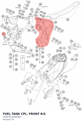 Diagram preview: FUEL TANK CPL. FRONT R/S (7640701400028A)