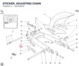 STICKER, ADJUSTING CHAIN 43312301D diagram position