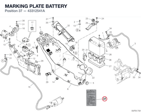 MARKING PLATE BATTERY 43312541A diagram position