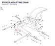 STICKER, ADJUSTING CHAIN 43313051B diagram position