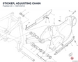 STICKER, ADJUSTING CHAIN 43313421A diagram position