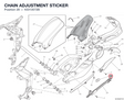 CHAIN ADJUSTMENT STICKER 43313572B diagram position