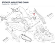 STICKER, ADJUSTING CHAIN 43313701C diagram position