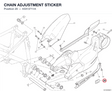 CHAIN ADJUSTMENT STICKER 43313711A diagram position