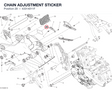 CHAIN ADJUSTMENT STICKER 43314011F diagram position