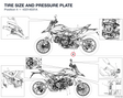 TIRE SIZE AND PRESSURE PLATE 43314031A diagram position