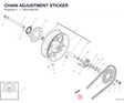 CHAIN ADJUSTMENT STICKER 43314091B diagram position
