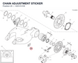 CHAIN ADJUSTMENT STICKER 43314141B diagram position