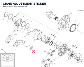 CHAIN ADJUSTMENT STICKER 43314141B diagram position